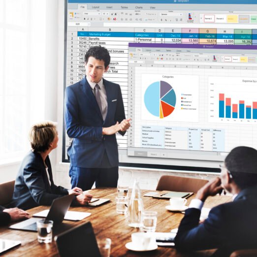 Spreadsheet Document Financal Report Concept